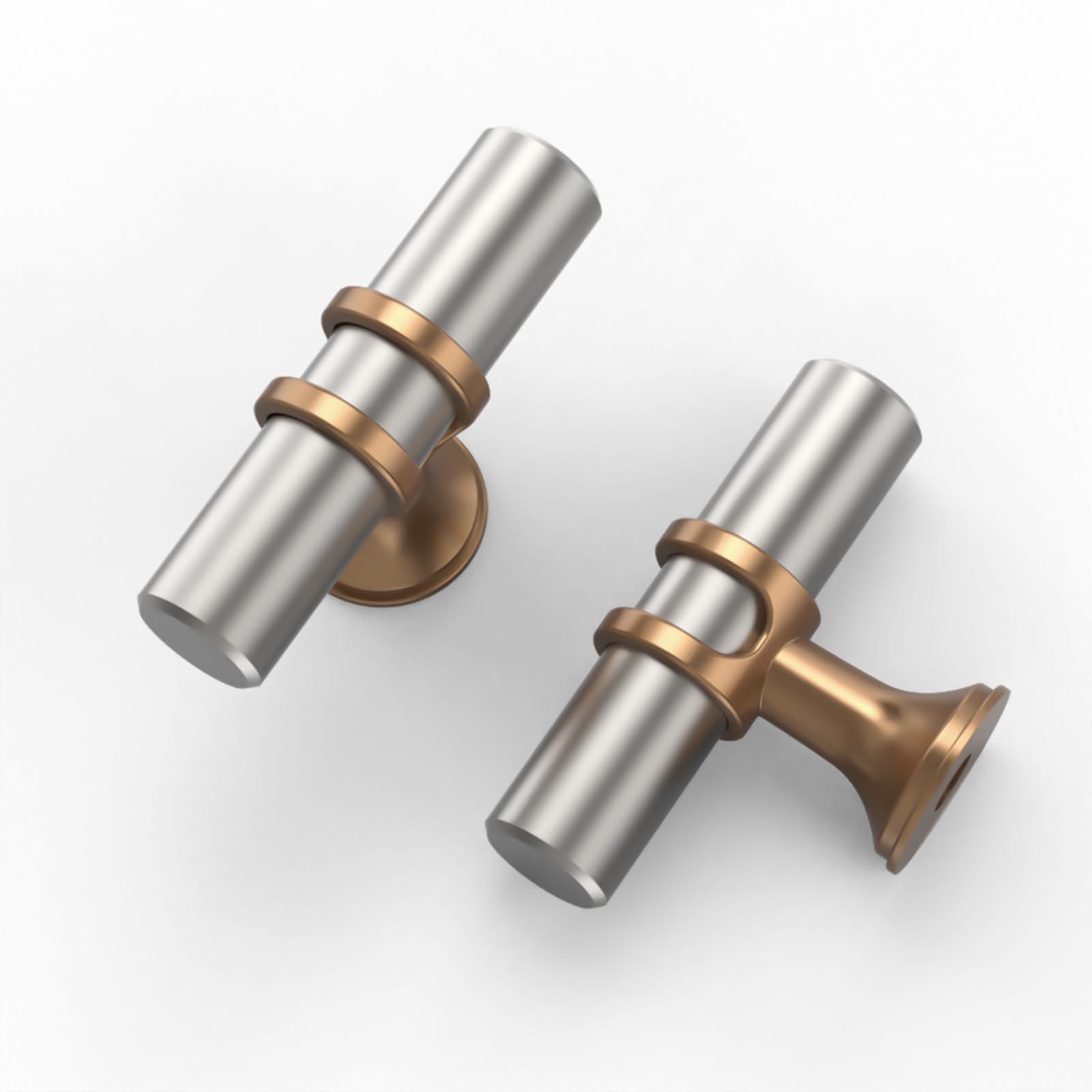 Asidrama 10 Pack Champagne Bronze and Matte Black Kitchen Cabinet Knobs Cabinet Hardware Zinc Knobs for Dresser Drawers