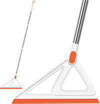 Multifunction Magic Broom, Silicone Squeegee Broom for Floor, Rubber Broom Sweeper for Living Room, Kitchen, Bathroom-Easy Dry The Glass (Orange, 54 INCH)