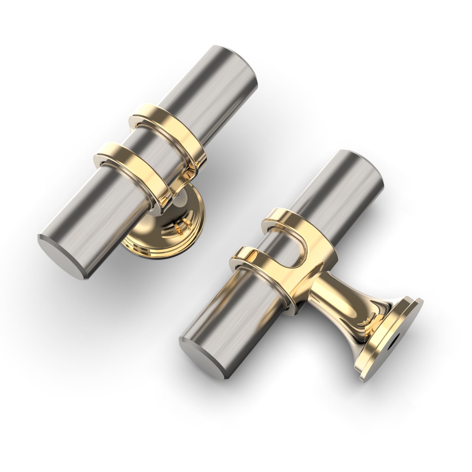Asidrama 10 Pack Champagne Bronze and Matte Black Kitchen Cabinet Knobs Cabinet Hardware Zinc Knobs for Dresser Drawers