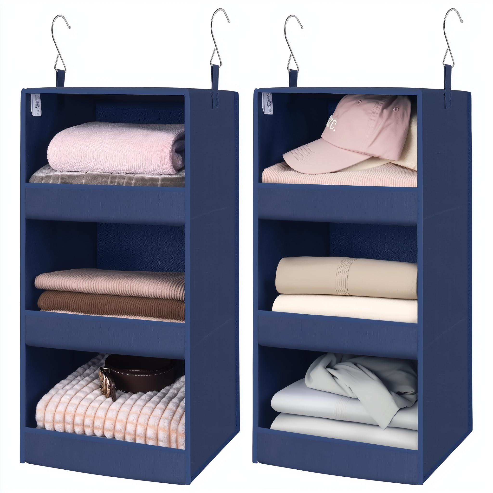 GRANNY SAYS 3-Shelf Hanging Closet Organizer and Storage, Collapsible Hanging Closet Shelves, Hanging Organizer for Closet & RV, Gray, 29 ½" H X 12" W X 12" D, 1-Pack