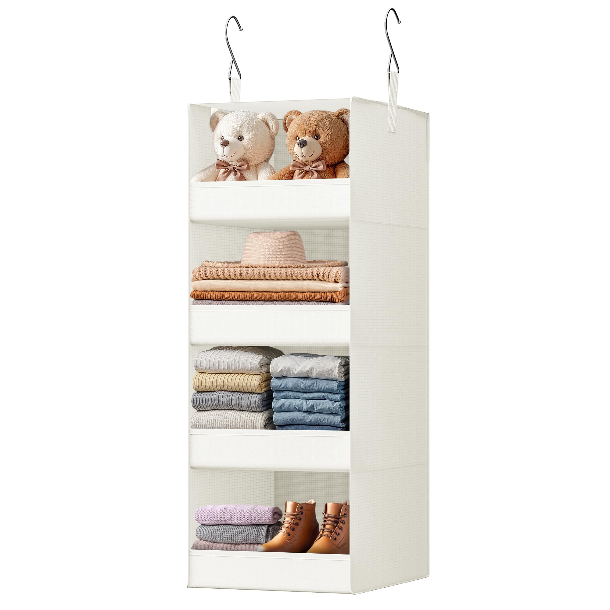 GRANNY SAYS 3-Shelf Hanging Closet Organizer and Storage, Collapsible Hanging Closet Shelves, Hanging Organizer for Closet & RV, Gray, 29 ½" H X 12" W X 12" D, 1-Pack