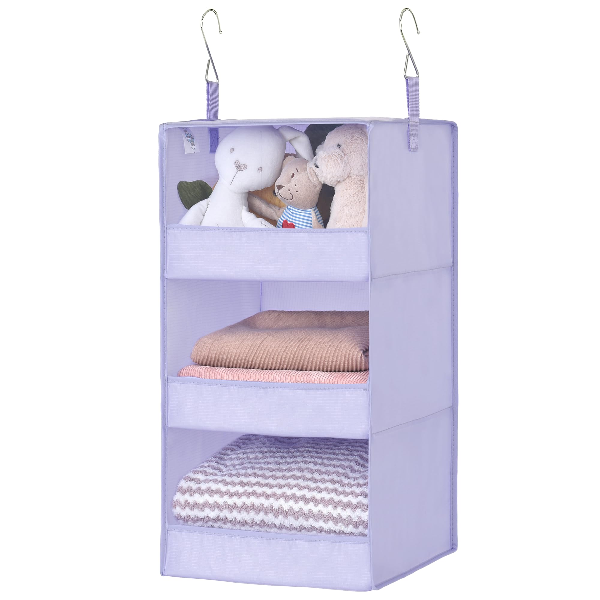 GRANNY SAYS 3-Shelf Hanging Closet Organizer and Storage, Collapsible Hanging Closet Shelves, Hanging Organizer for Closet & RV, Gray, 29 ½" H X 12" W X 12" D, 1-Pack