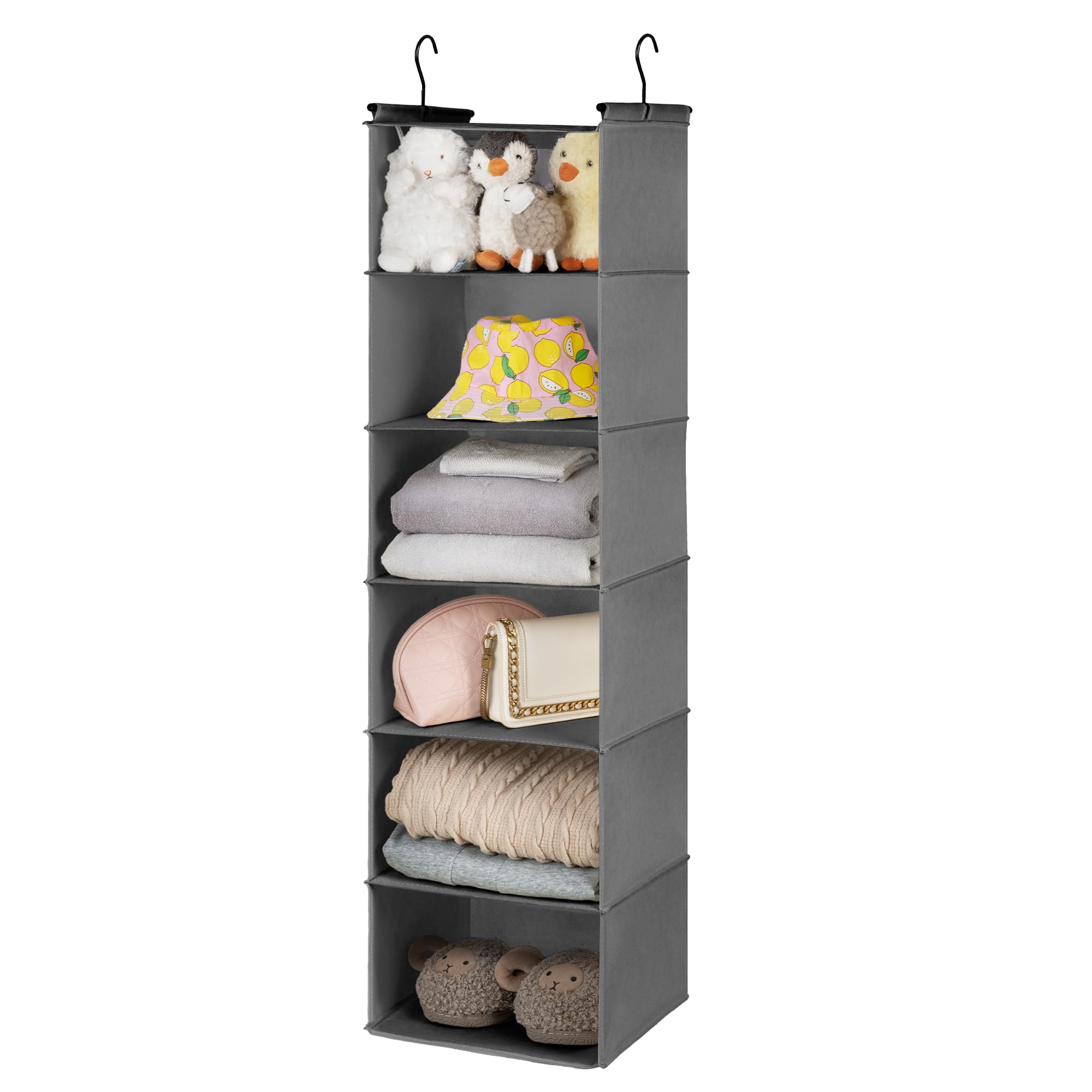 GRANNY SAYS 3-Shelf Hanging Closet Organizer and Storage, Collapsible Hanging Closet Shelves, Hanging Organizer for Closet & RV, Gray, 29 ½" H X 12" W X 12" D, 1-Pack