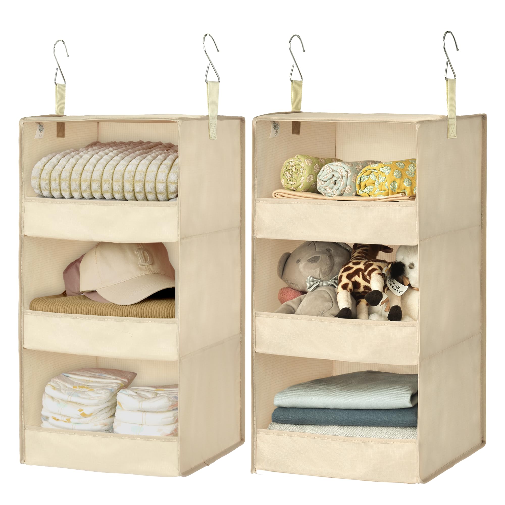 GRANNY SAYS 3-Shelf Hanging Closet Organizer and Storage, Collapsible Hanging Closet Shelves, Hanging Organizer for Closet & RV, Gray, 29 ½" H X 12" W X 12" D, 1-Pack
