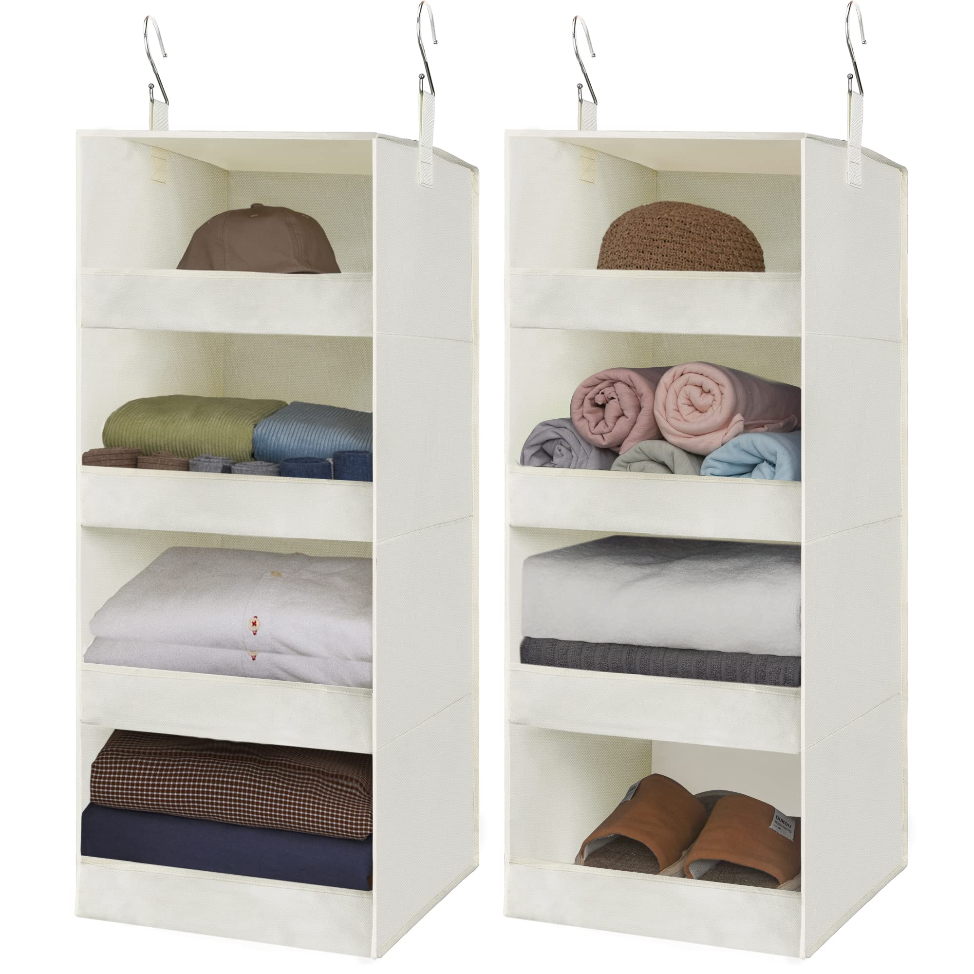 GRANNY SAYS 3-Shelf Hanging Closet Organizer and Storage, Collapsible Hanging Closet Shelves, Hanging Organizer for Closet & RV, Gray, 29 ½" H X 12" W X 12" D, 1-Pack