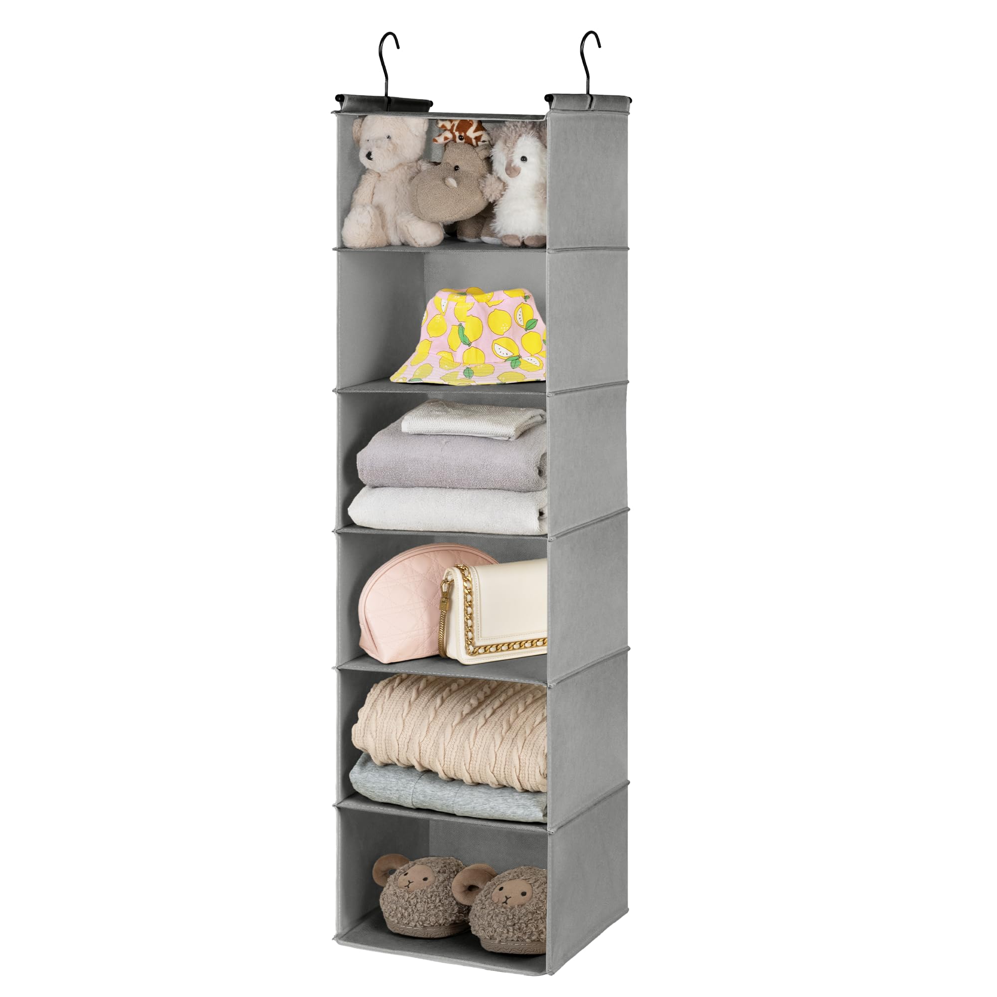 GRANNY SAYS 3-Shelf Hanging Closet Organizer and Storage, Collapsible Hanging Closet Shelves, Hanging Organizer for Closet & RV, Gray, 29 ½" H X 12" W X 12" D, 1-Pack