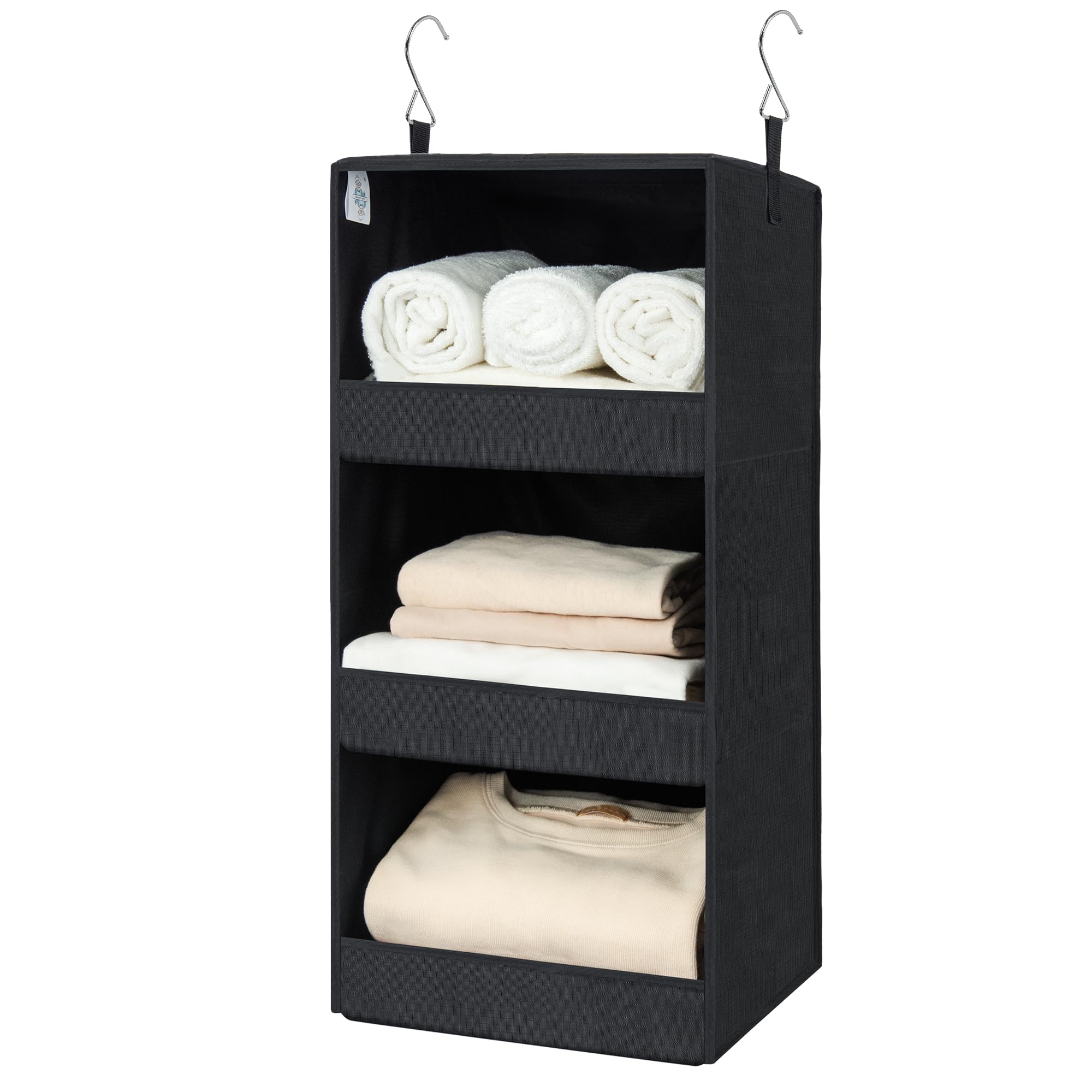 GRANNY SAYS 3-Shelf Hanging Closet Organizer and Storage, Collapsible Hanging Closet Shelves, Hanging Organizer for Closet & RV, Gray, 29 ½" H X 12" W X 12" D, 1-Pack