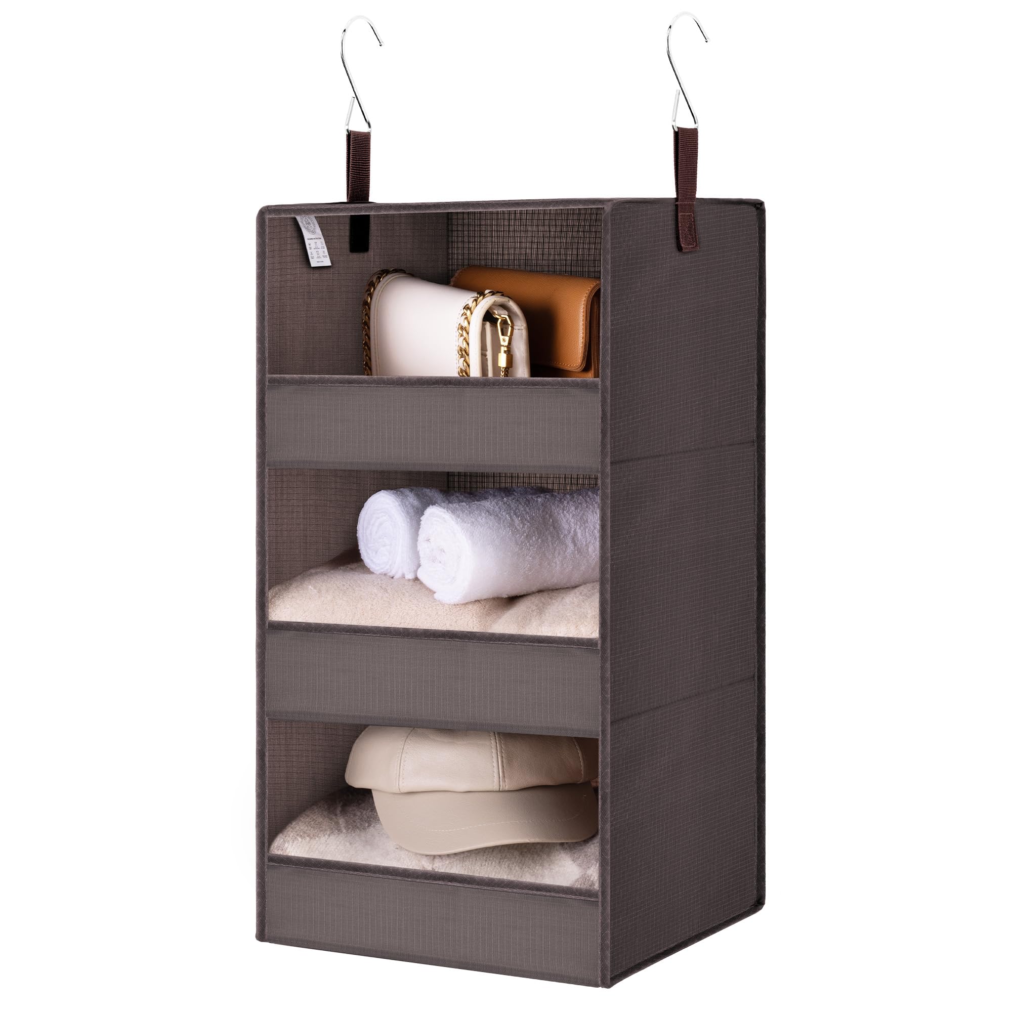 GRANNY SAYS 3-Shelf Hanging Closet Organizer and Storage, Collapsible Hanging Closet Shelves, Hanging Organizer for Closet & RV, Gray, 29 ½" H X 12" W X 12" D, 1-Pack