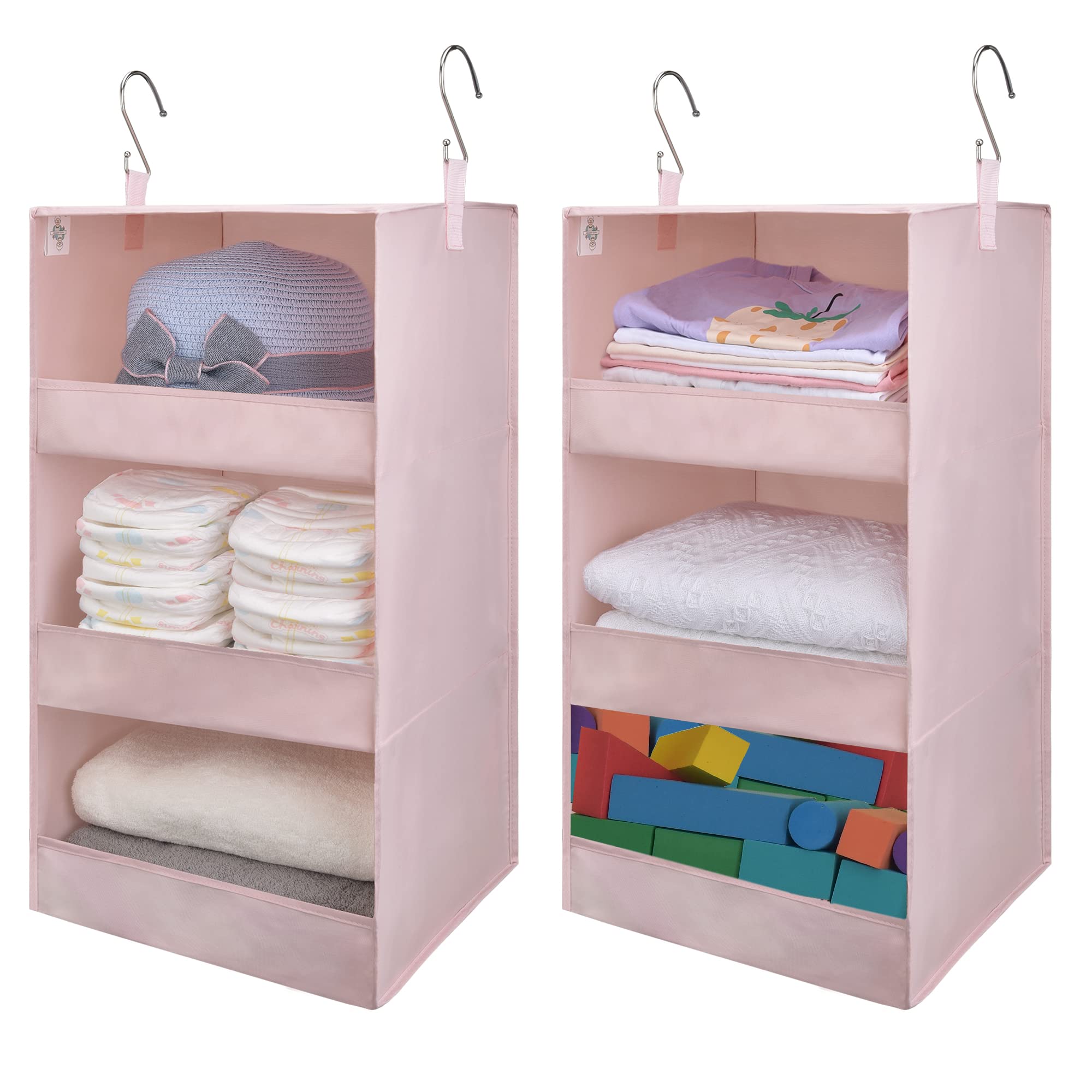 GRANNY SAYS 3-Shelf Hanging Closet Organizer and Storage, Collapsible Hanging Closet Shelves, Hanging Organizer for Closet & RV, Gray, 29 ½" H X 12" W X 12" D, 1-Pack