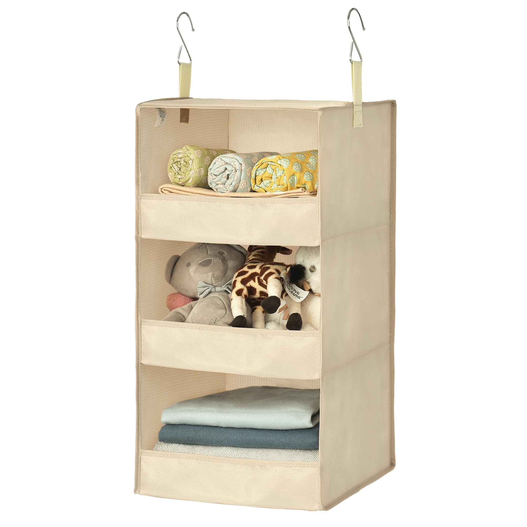 GRANNY SAYS 3-Shelf Hanging Closet Organizer and Storage, Collapsible Hanging Closet Shelves, Hanging Organizer for Closet & RV, Gray, 29 ½" H X 12" W X 12" D, 1-Pack