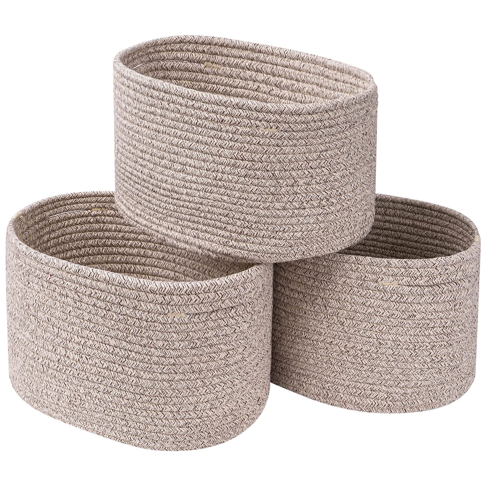 CubesLand Woven Basket for Organizing/Storage,Cube Shelf Closet Storage Baskets Bins Set 3,Green Basket for Shelves Cotton Rope Basket Soft &Skin-friendly Toy Storage Basket Bin,Stylish Decor Basket
