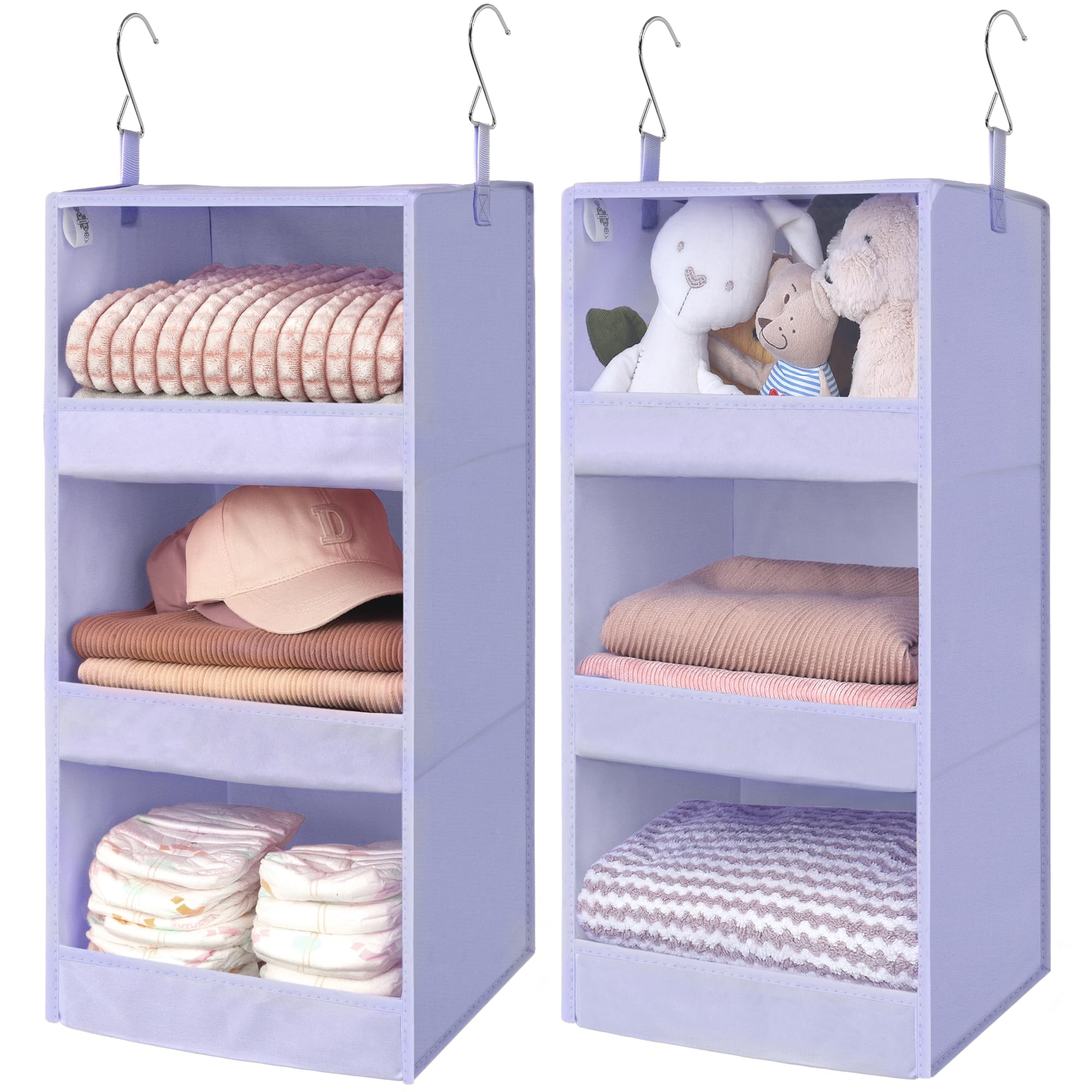 GRANNY SAYS 3-Shelf Hanging Closet Organizer and Storage, Collapsible Hanging Closet Shelves, Hanging Organizer for Closet & RV, Gray, 29 ½" H X 12" W X 12" D, 1-Pack