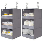 GRANNY SAYS 3-Shelf Hanging Closet Organizer and Storage, Collapsible Hanging Closet Shelves, Hanging Organizer for Closet & RV, Gray, 29 ½" H X 12" W X 12" D, 1-Pack