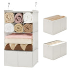 GRANNY SAYS 3-Shelf Hanging Closet Organizer and Storage, Collapsible Hanging Closet Shelves, Hanging Organizer for Closet & RV, Gray, 29 ½" H X 12" W X 12" D, 1-Pack