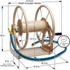 Liberty Garden Products 703-2 Multi-Purpose Steel Garden Wall/Floor Mount Hose Reel, Tan Poly