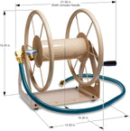 Liberty Garden Products 703-2 Multi-Purpose Steel Garden Wall/Floor Mount Hose Reel, Tan Poly