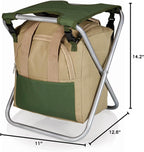 ONIVA - a Picnic Time brand Gardener Folding Seat With Tools, Garden Stool With Detachable Storage Tote Bag, Portable Chair Seat With Garden Tools Set Organizer, (Olive Green With Beige Accents)