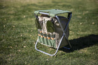 ONIVA - a Picnic Time brand Gardener Folding Seat With Tools, Garden Stool With Detachable Storage Tote Bag, Portable Chair Seat With Garden Tools Set Organizer, (Olive Green With Beige Accents)